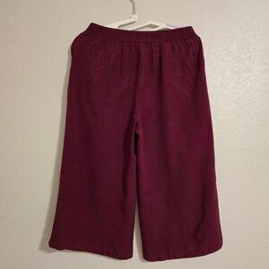 Ambiance Apparel Culottes Pants in Burgandy Wide Leg - slanted side pockets Sz M
